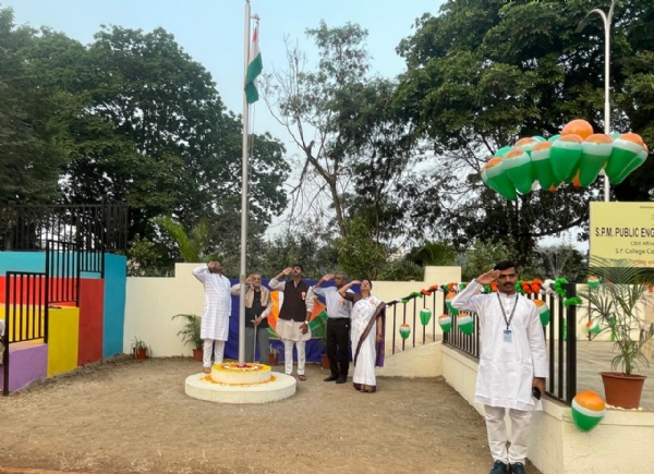 Flag hoisting at spm public english medium school